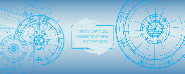 Abstract background concept mechanical engineering drawing
