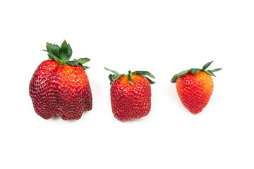 Strawberries on a white background isolate. Juicy Red Strawberry
