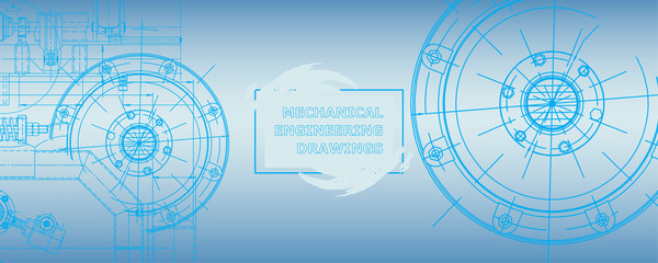Obraz premium Abstract background concept mechanical engineering drawing