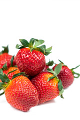 Strawberries on a white background isolate. Juicy Red Strawberry