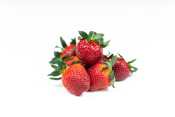 Strawberries on a white background isolate. Juicy Red Strawberry