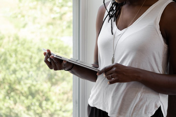 Woman browsing the web