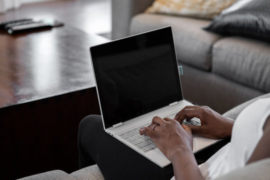 Woman typing