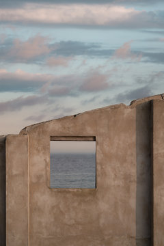 Fototapeta Scenic view of sea seen through window