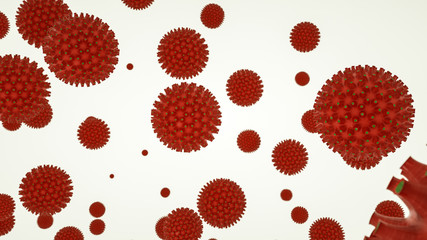 three-dimensional model of a virus cell. coronovirus pandemic concept. 3d render illustration.