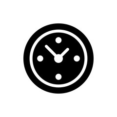 Clock Vector Colour With Glyph Icon Illustration