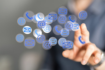 email icons in work space 3d.