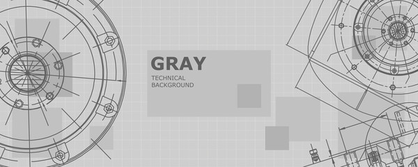 Mechanical engineering drawing. Abstract drawing. Engineering technological wallpaper