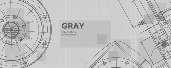 Mechanical engineering drawing. Abstract drawing. Engineering technological wallpaper