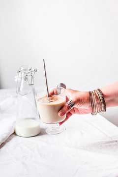 Iced coffee with milk