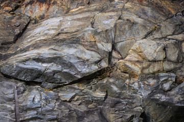 Nature Abstract: Pattern Created by Cracks and Crevices in a Solid Rock Wall