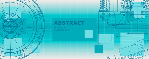 Fototapeta premium Mechanical instrument making. Abstract engineering drawing. Engineering technological wallpaper