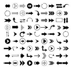 Arrows big black set icons. Arrow icon. Collection of concept arrows for web design, mobile apps, interface and more