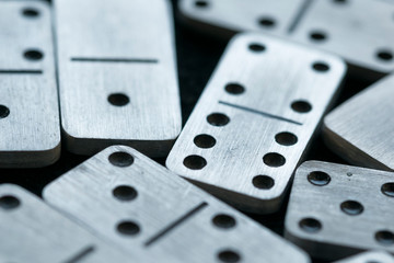 domino game pieces in macro photography