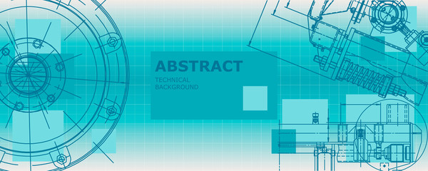 Mechanical instrument making. Abstract engineering drawing. Engineering technological wallpaper