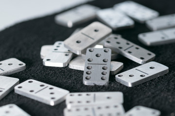 domino game pieces in macro photography