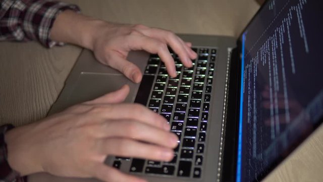 man coding html website working distance programmer coder freelance