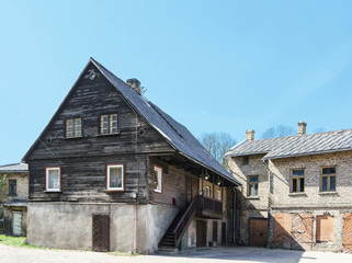 Old wooden house in Ventspils in Latvia