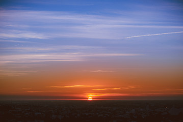 sunset over the city