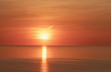 Fototapeta na wymiar Sunset at the Baltic Sea in Ventspils