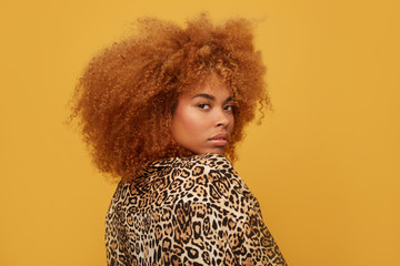Amazing woman portrait behind red filter