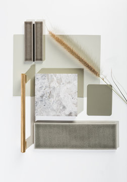 Interior design flatlay
