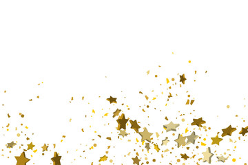 Gold volumetric star-confetti