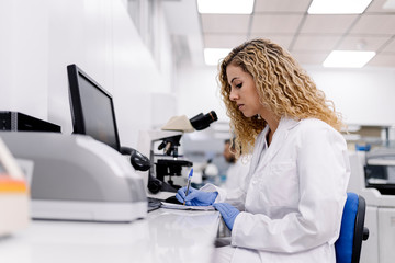 Biologist working in a laboratory