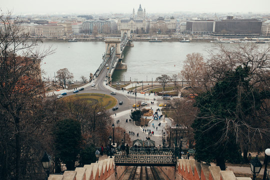 VIew on Budapest from the cable car