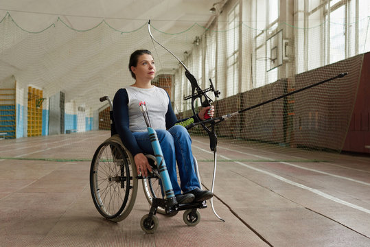 Beautiful Disabled Archer Looking Away