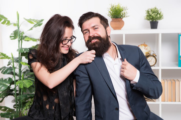 Office couple. Flirting and seduction. Sexy secretary and manager. Office job affair. Seductive colleague. Flirting with boss. Man and woman business colleagues. Office flirt. Career company