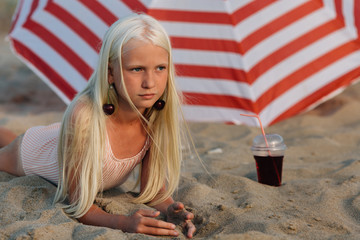 Little girl on the beach