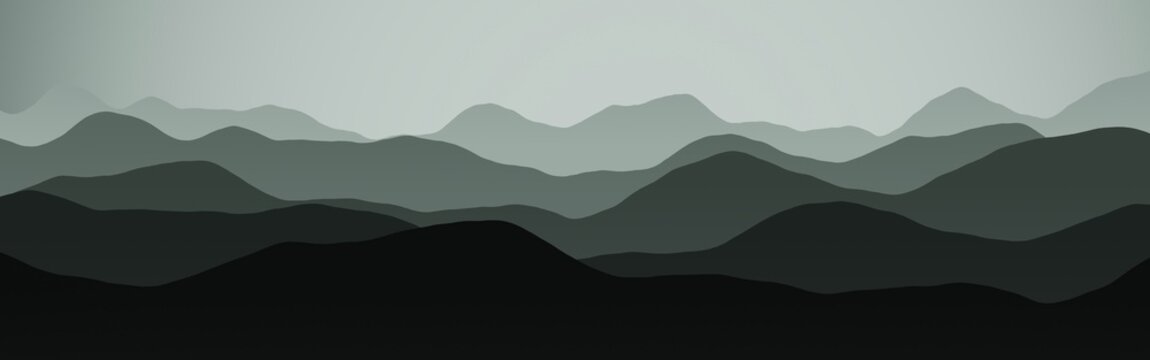 artistic mountains peaks at dark time digital graphics texture illustration