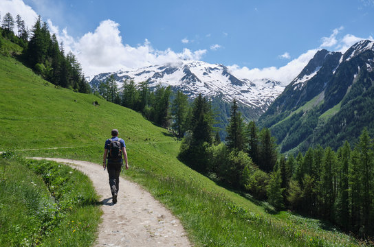 Walking the Tour du Mont Blanc above Trient, Switzerland.