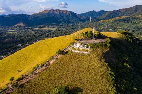 The sign of the city of Coron is on a hill, a famous tourist place.