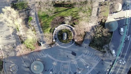 Aerial of Union Square, New York City during Coronavirus Outbreak, March 2020