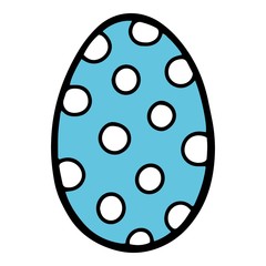 Easter blue dotted egg icon. Hand drawn illustration of Easter blue dotted egg vector icon for web design