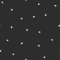 Seamless pattern with night sky and stars. Vector background.