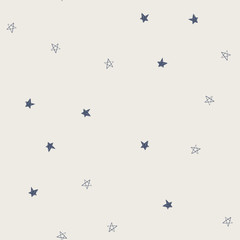 Fototapeta na wymiar Seamless stars light pattern in doodle style. Trendy texture for your design