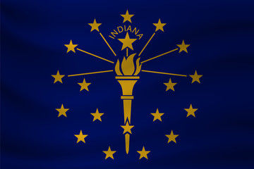Waving flag of Indiana. Vector illustration - obrazy, fototapety, plakaty