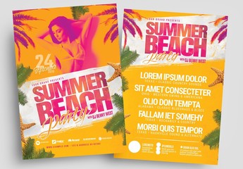 Summer Beach Party Flyer Layout