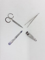 Beauty Saloon Tools in White Isolated Background