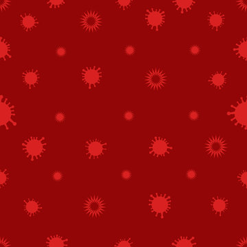 Red Corona Virus Infection Seamless Pattern Background