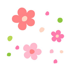 Cute flowers isolated on white background