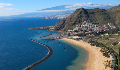 White Sand Teresitas beach (Playa de las Teresitas) in Tenerife. Canary islands. Spain