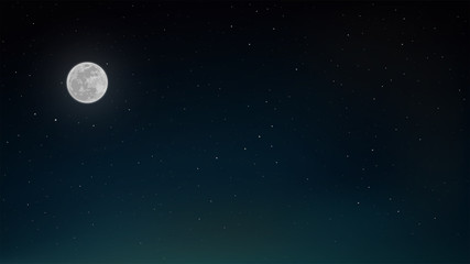 Naklejka na ściany i meble The moon in the starry sky. Background of the night sky. 
