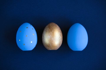 gold and light blue eggs