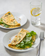 scrambled eggs with tomatoes herbs