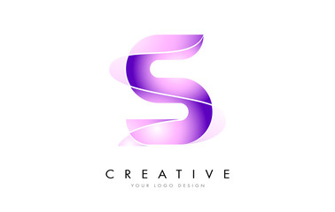 Obraz premium Letter S Logo Design with Satin texture and Fluid Look.