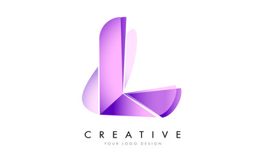 Letter L Logo Design with Satin texture and Fluid Look.